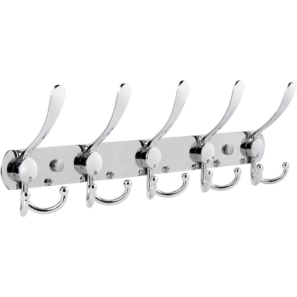 Coat Hooks Rack for Wall 5 Tri Hooks Stainless Steel