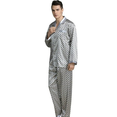 

Sales Promotion!Men s Silk Pajama Male Sets Pajamas Silk Sleepwear Modern Style Soft Pajamas Men Comfortable Nightgown Male Clothes D XL