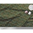 thumbnail image 2 of Soimoi Green Cotton Cambric Fabric Arrow Tribal Printed Fabric 1 Yard 42 Inch Wide, 2 of 3