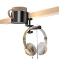 thumbnail image 2 of Soporte Para Auriculares Audífonos Soporte colgante para 2 en 1 para PC de escritorio (negro actualizado), 2 of 9