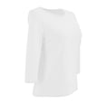 thumbnail image 3 of Playera George para Mujer, Escote Redondo, Manga 3/4 Blanco Talla EG, 3 of 4