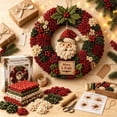 thumbnail image 5 of Clearance! 3D Fabric Poke Wreath DIY Kit, 14" Christmas Wreath DIY Kit for Adults, Beginner-Friendly Holiday Wreath Making Kit & Door Decor (Santa), 5 of 6