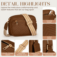 thumbnail image 4 of DAKOMM Crossbody Bags for Women, Quilted Crossbody Bags, Vegan Leather Purses Small Shoulder Handbags with Colorful Wide Strap, Trendy Design Shoulder Purse for Travel, Brown, 4 of 7