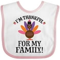 thumbnail image 3 of Inktastic Thanksgiving Girl Turkey Thankful for Family Girls Baby Bib, 3 of 4