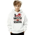 thumbnail image 4 of Kids Hooded Hoodies Sweatshirt 100 Days Of School Print Back To School Season Sports Pullover Crew Neck Long Sleeve White 9 Y-10 Y, 4 of 4