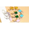 thumbnail image 3 of Silver Plated CZ Square Huggie Dangle Drop Earring 925 Sterling Silver Jewelry, 3 of 9
