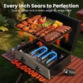 thumbnail image 2 of Flat Top Gill, Outdoor Griddle 22” Tabletop Gas Griddle with Hood for Outdoor Camping Tailgating (24000 BTU, 2 Burner, Carbon Steel Plate), 2 of 9