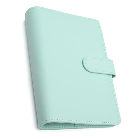 A6 7.5''x5.1'' Blue/Purple Loose Leaf Notebook Leather Cover Weekly Binder Planner