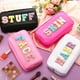 thumbnail image 2 of Bolsas de maquillaje Cunno Preppy de nailon con letras de chenilla, 4 unidades, para mujer, 2 of 7