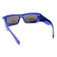 thumbnail image 4 of Trendy Devil Horn Thick Rectangle Plastic Flat Top Sunglasses Blue - Blue Mirror, 4 of 4