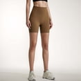 thumbnail image 3 of Women's High Waist Compression Biker Shorts Seamless Waistband with Sculpting Stretch Fit - Large, Khaki, 3 of 6