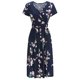 thumbnail image 4 of ICHUANYI Clearance Women Casual V-Neck Short Sleeve Summer Flower Print Knee-Length Dress For Beach(Black, XL) ICHUANYI WER2023080807796, 4 of 6