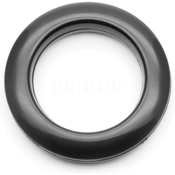 Curtain Grommets 1-9/16” (40mm) Inner Diameter Plastic Curtain Rings, Clip on Eyelet Rings, Home Drapes Grommets 8 Pack (Black)