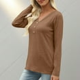 thumbnail image 6 of HongQid Long Sleeve V Neck T Shirts Womens Spring Fall Casual Henley Dressy Tops Cute Work Outfits Clothes, 6 of 8