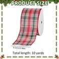 thumbnail image 3 of Christmas Plaid Ribbon Wired, Gingham Ribbon for Holiday Party Xmas Tree Decoration Gifts Wrapping Wreath Bow DIY Crafts Making Supplies Farmhouse Home Decor, 3 of 7