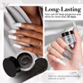 thumbnail image 3 of Set de uñas Dip Powder AZUREBEAUTY Basic, blanco, negro y plateado, 3 of 7