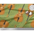 thumbnail image 2 of Soimoi Tissu en Rayonne Vert Notes & Violon Imprimé Instrument de Musique Tissu de Couture au Mètre 42 Pouces de Large, 2 of 3