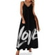 thumbnail image 1 of Vestido sin mangas con caligrafía blanca y palabra de amor con pincel zen - Letras - Vestido de noche para mujer Falda de verano, 1 of 7
