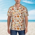 thumbnail image 2 of Pofeuu Thanksgiving with Food Print Hawaiian Shirt for Men Sleeves Casual Button Down Summer Beach Dress Shirts T-Shirts,X-Large, 2 of 7