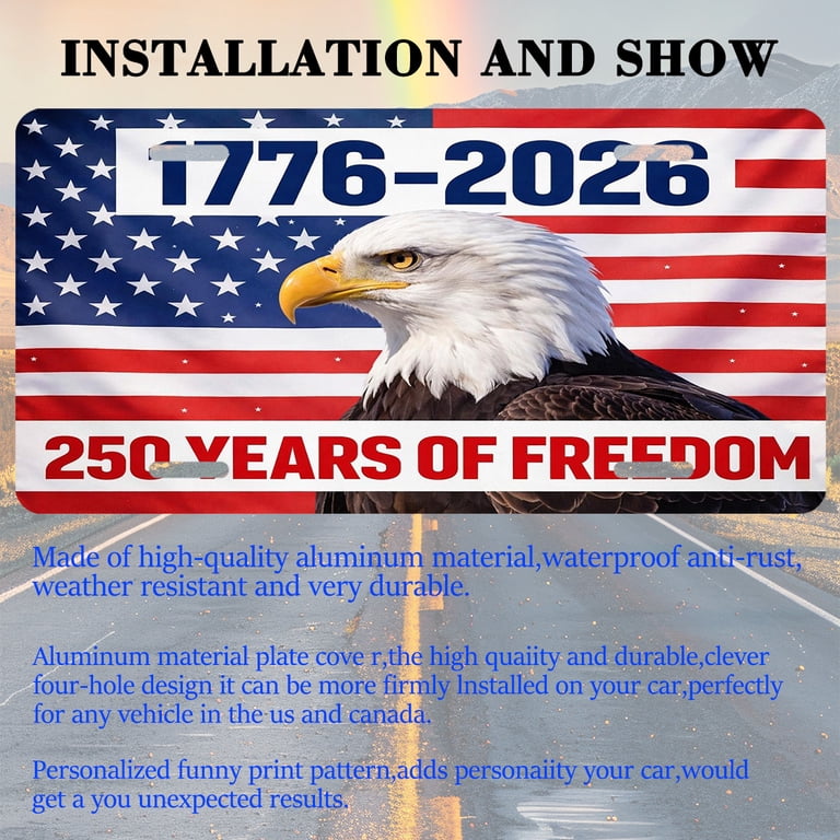 USA 250th Anniversary License Plate, 1776-2026 Patriotic License