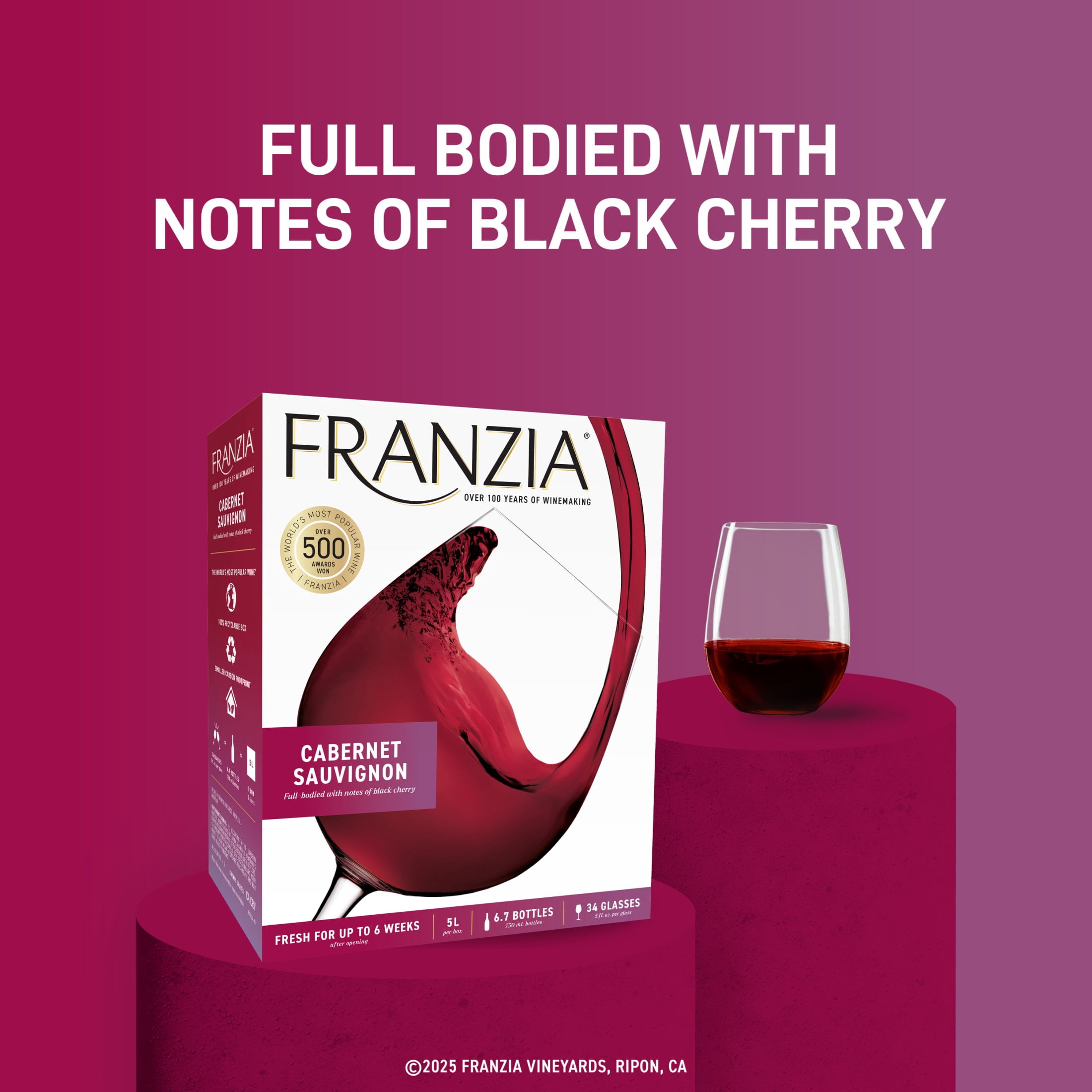 Franzia Cabernet Sauvignon, Red Wine, 5L