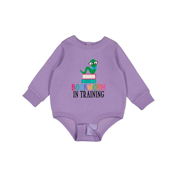 Inktastic Bookworm in Training Reading Baby Fleece Bodysuit