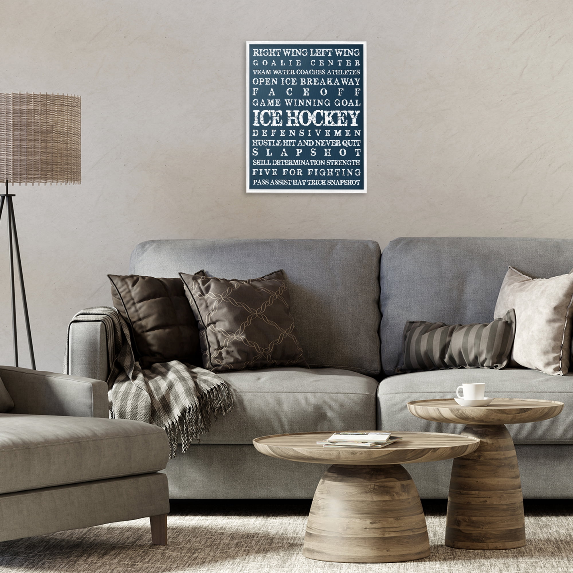 Stupell Industries Ice Hockey Expressions White Framed Giclee Art, design by Melody Hogan