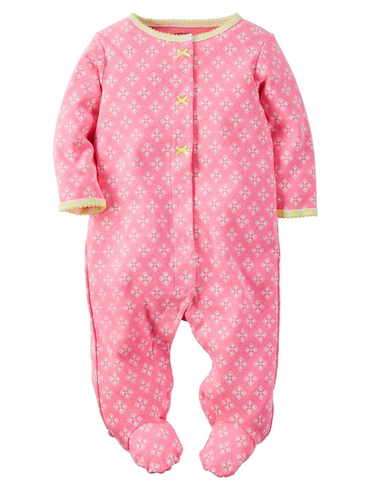 Carter's Carters Baby Clothing Outfit Girls Sleep & Play Pink Geo