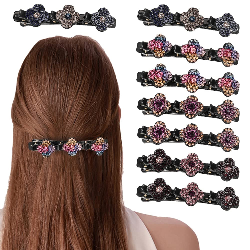 Sparkling Crystal Stone Hair Clips for Women Girls, Rhinestone 8PCS