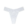 thumbnail image 4 of Women's Lace Hollowed-Out T-Back Low Waist Lace Cheeky Thong See-Through Panties 3 Pack, 4 of 7