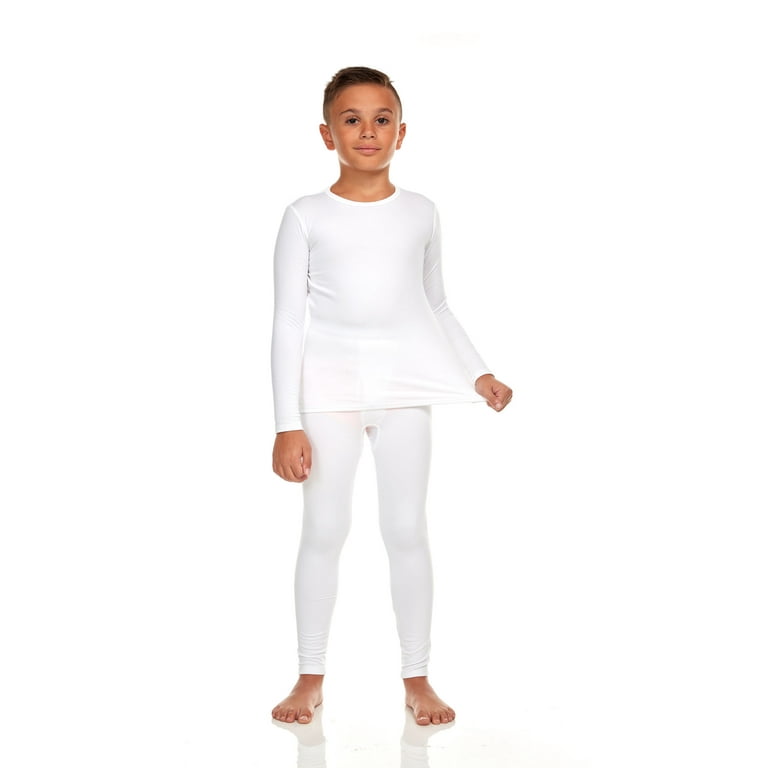 Bodtek Boys Crewneck long johns base layer Set White X Large Walmart