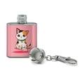 thumbnail image 2 of Kawaii Cute Cat Spilled Glass of Water Stainless Steel 1oz Mini Flask Key Chain, 2 of 3