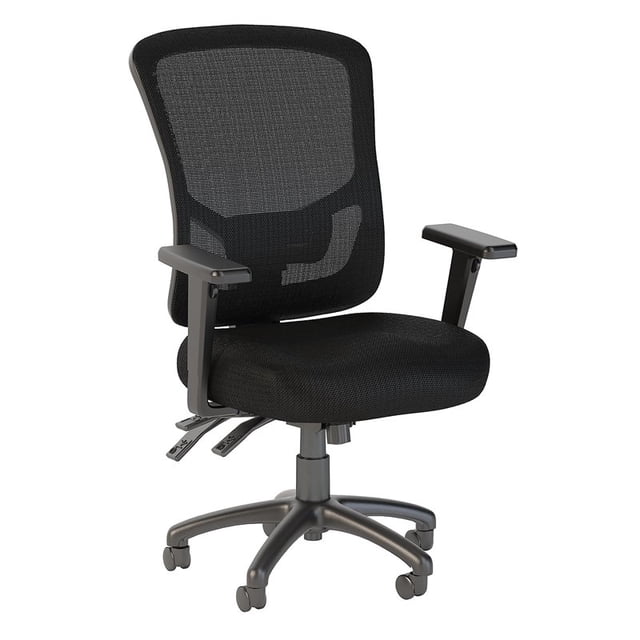 Series C High Back Multifunction Executive Office Chair in Black Fabric