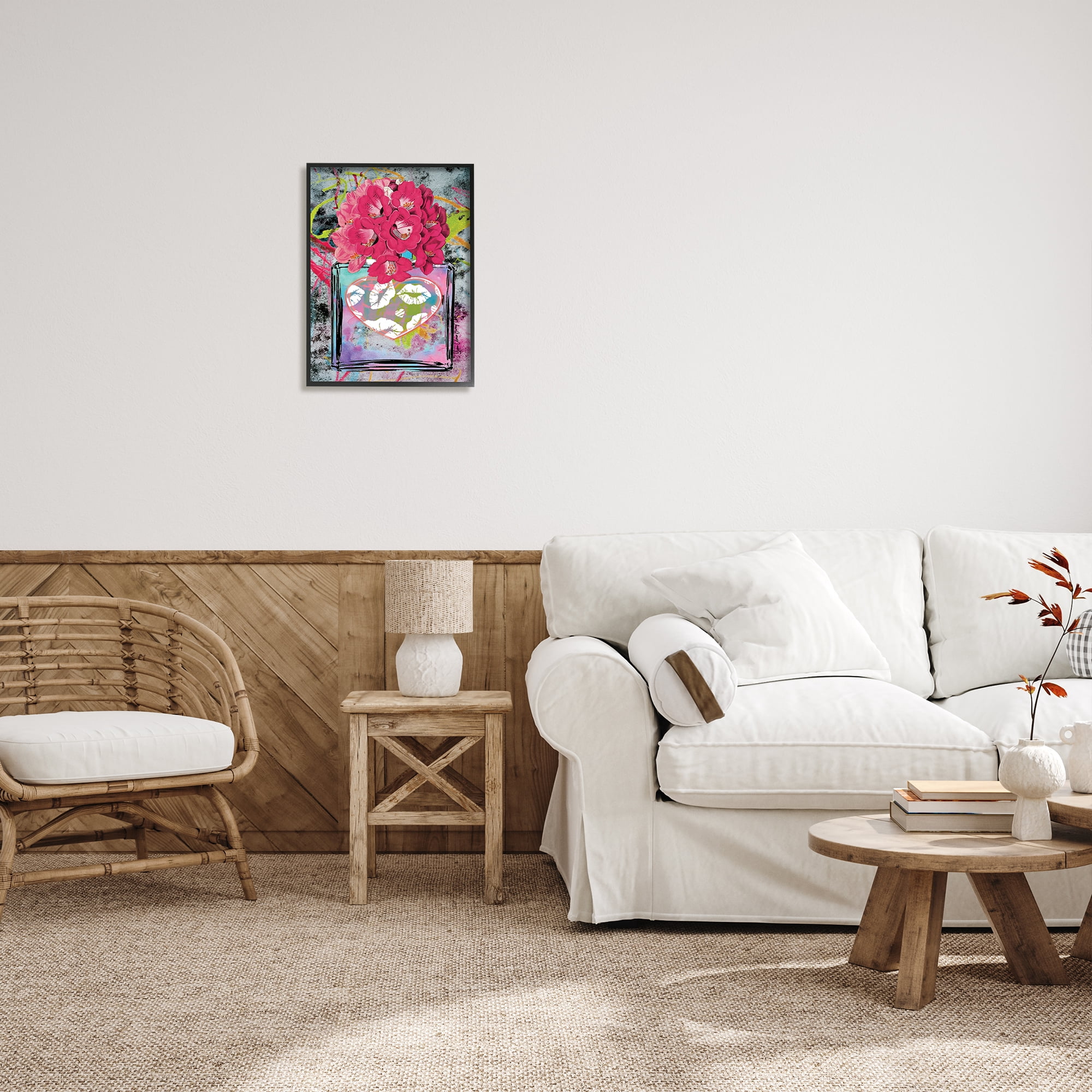 Stupell Industries Urban Glam Lily Bouquet Botanical & Floral Painting Black Framed Art Print Wall Art, 16 x 20