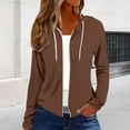 thumbnail image 1 of YLHFASHION Zip Up Jackets For Women 2025 Fall Basic Lightweight Sweatshirt Print Long Sleeve Shirts Drawstring Full Zip Hoodies Spring Savings Clearance Women's Long sleeve T-shirt, 1 of 5