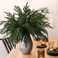 thumbnail image 4 of TETOU 12pcs Christmas Norfolk Pine Branches Artificial Norfolk Pine Stem DIY Wreaths Home Decor, 4 of 7