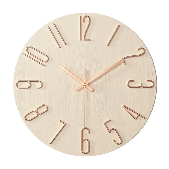 Nordic Style 12-Inch Silent Wall Clock - Minimalist Quartz Decor for Living Rooms