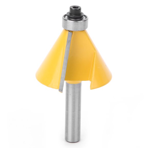 Carpenter Tool, 8mm Shank Chamfer Bevel Edging Router Bit with Bearing Woodworking Milling Cutter , Professional Bevel Router Bit for Make Floor, Cabinet Door