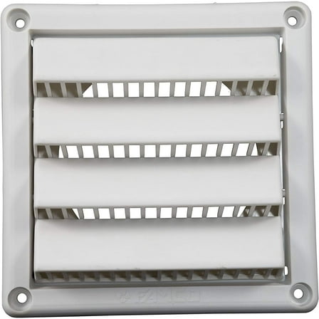 Plastic Wall Vent with Fixed Louvers | 4 Inch | White