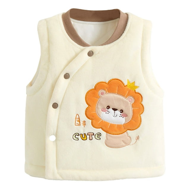 EDFBUYKRS Gilet Sans Manches pour Enfants en Bas Âge Veste Chaude Automne Hiver