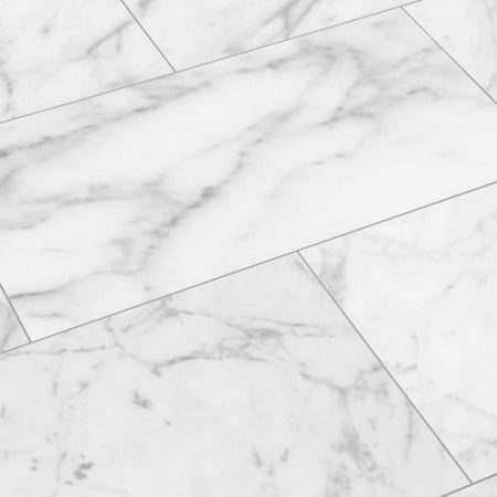 Elesgo Maxi V5 Tile Format Super Gloss Laminate Floor in Carrara White 26.70 Sq.