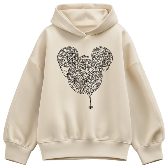 Disney - Mickey Head Spider Web - Women's Oversized Fleece Hoodie Sweatshirt