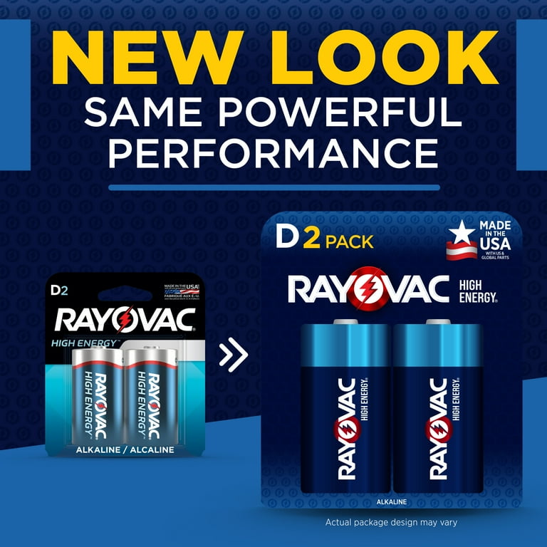 Rayovac High Energy D Batteries, 4 Pack, Long-Lasting Alkaline D