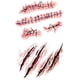 thumbnail image 1 of 20 hojas de Halloween cuerpo cara cicatriz realista tatuajes temporales pegatinas terror realista impermeable falso sangriento herida puntada pegatinas maquillaje para fiesta de Halloween Cosplay, 1 of 5