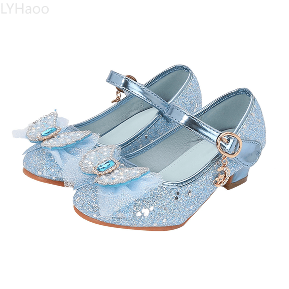 LYHaoo Girls Sandals Girls Sandals Closed Toe Heels Wedding Party Shoes Sequins Bow For Toddler Sizes 10.5 Little Kid(4-4.5 Years)