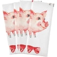 thumbnail image 2 of Coolnut Cute Pig Kitchen Dish Towel Set of 4, Soft Absorbent Drying Dishcloths Dish Towels with Hanging Loop for Kitchen Bathroom Bar Home Decor, 28 x 18 Inch Washcloth Gift, 2 of 7