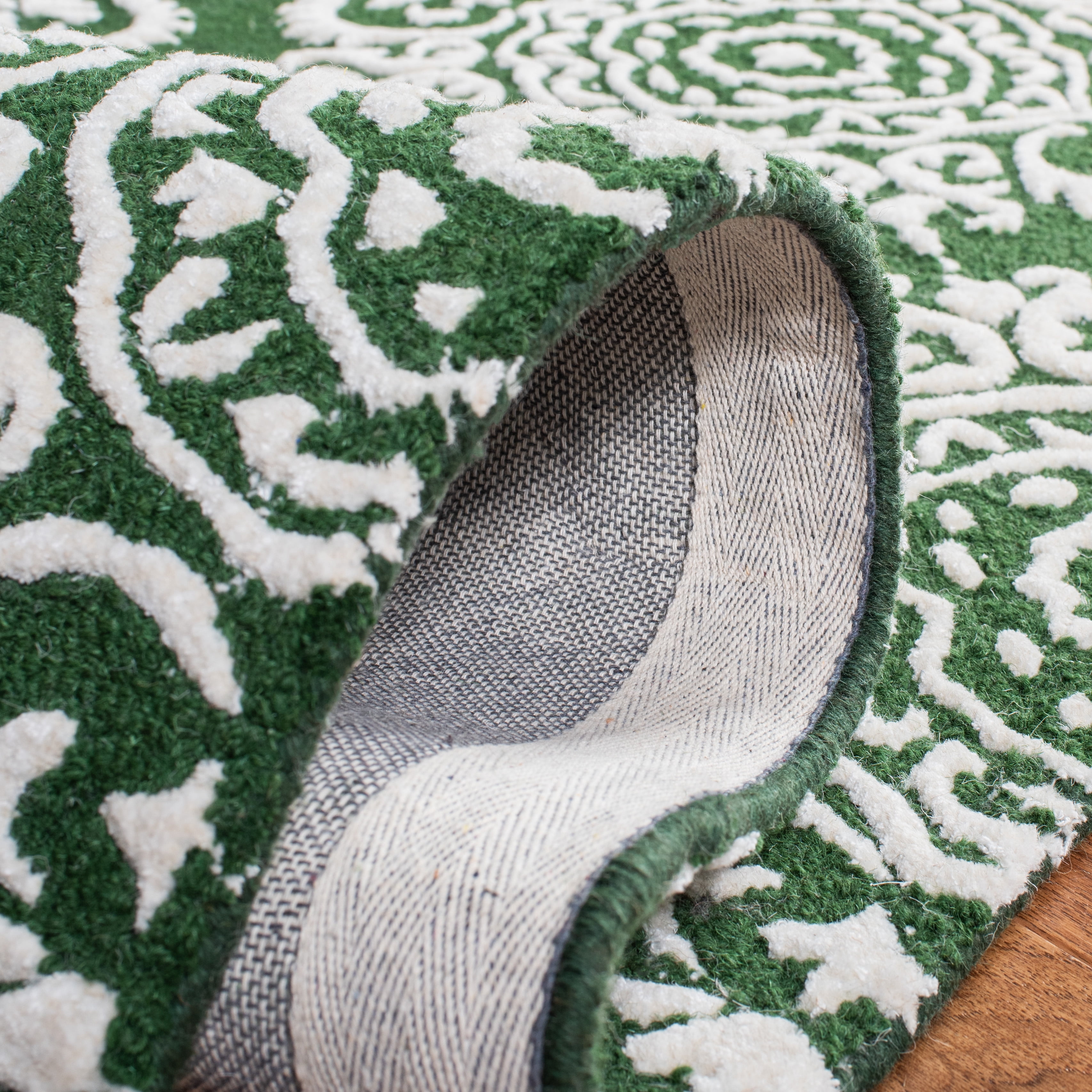 SAFAVIEH Chatham Alexis Geometric Area Rug, Green/Ivory, 6' x 9'