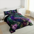 thumbnail image 3 of Manfei Zoo Animal Peacock Queen Comforter Set,Country Floral Bedding Sets,Boho bohemian Theme Bedding Comforter Set Forkids,Super Cozy Room Decor Reversible,3pcs, 3 of 8