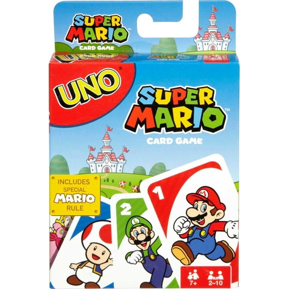 Mattel Games UNO Super Mario Card Game Animated Character Themed Collector Deck 112 Cards with Character Images, for Kids Ages 7 Years Old & Up C37