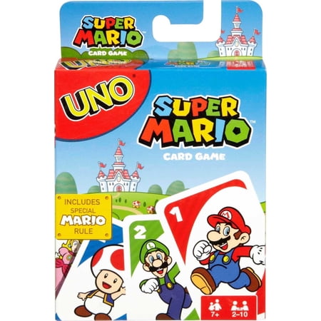 Mattel Games UNO Super Mario Card Game Animated Character Themed Collector Deck 112 Cards with Character Images, for Kids Ages 7 Years Old & Up C37